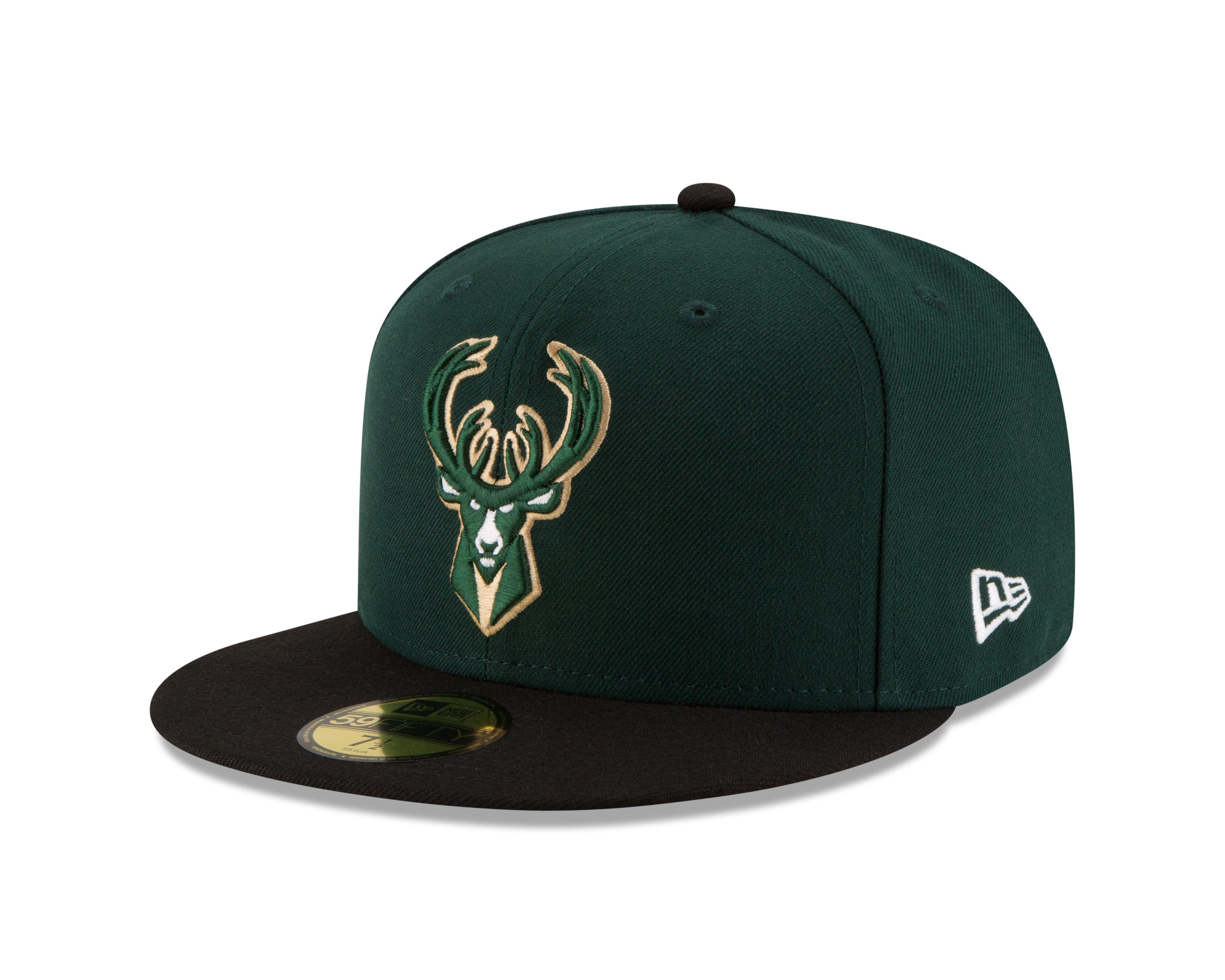 New Era Milwaukee Bucks 24 2Tone 59FIFTY Fitted Hat  GreenBlack